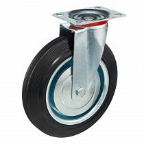 Колесо поворотное Стелла-техник 4001-250 диаметр 250мм,  грузоподъемность 210кг, резина, металл