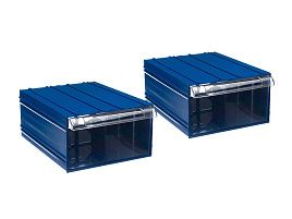 Пластиковый короб Стелла-техник С-510-2К-синий-прозрачный , 260х364х150мм, комплект 2 штуки