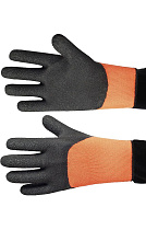 Перчатки утепленные с рельефным латексным покрытием, оранжевые