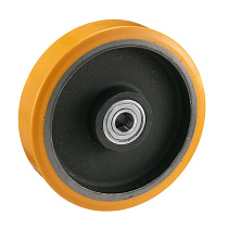 Колесо большегрузное Tellure Rota 642154 под ось, диаметр 150 мм, грузоподъемность 700кг, полиуретан TR / чугун, шариковый подшипник в комплекте