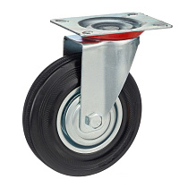 Колесо поворотное Стелла-техник 4001-125 диаметр 125мм, грузоподъемность 100кг, резина, металл