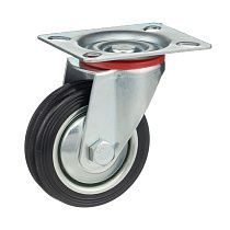Колесо поворотное Стелла-техник 4001-75 диаметр 75мм, грузоподъемность 50кг, резина, металл