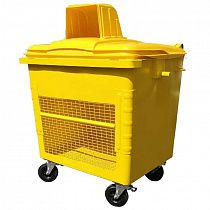 Сетчатый контейнер РСО 1,1 м³ WB пластиковая крышка, желтый