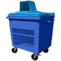 Сетчатый контейнер РСО 1,1 м³ WB пластиковая крышка, синий