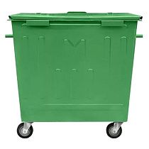 Контейнер для мусора металлический ТКО 1,1 куб.м зеленый