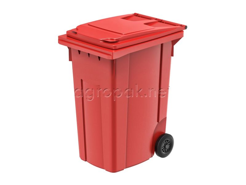 Пластиковые мусорные контейнеры 360 л, красный  за 5 074 руб .